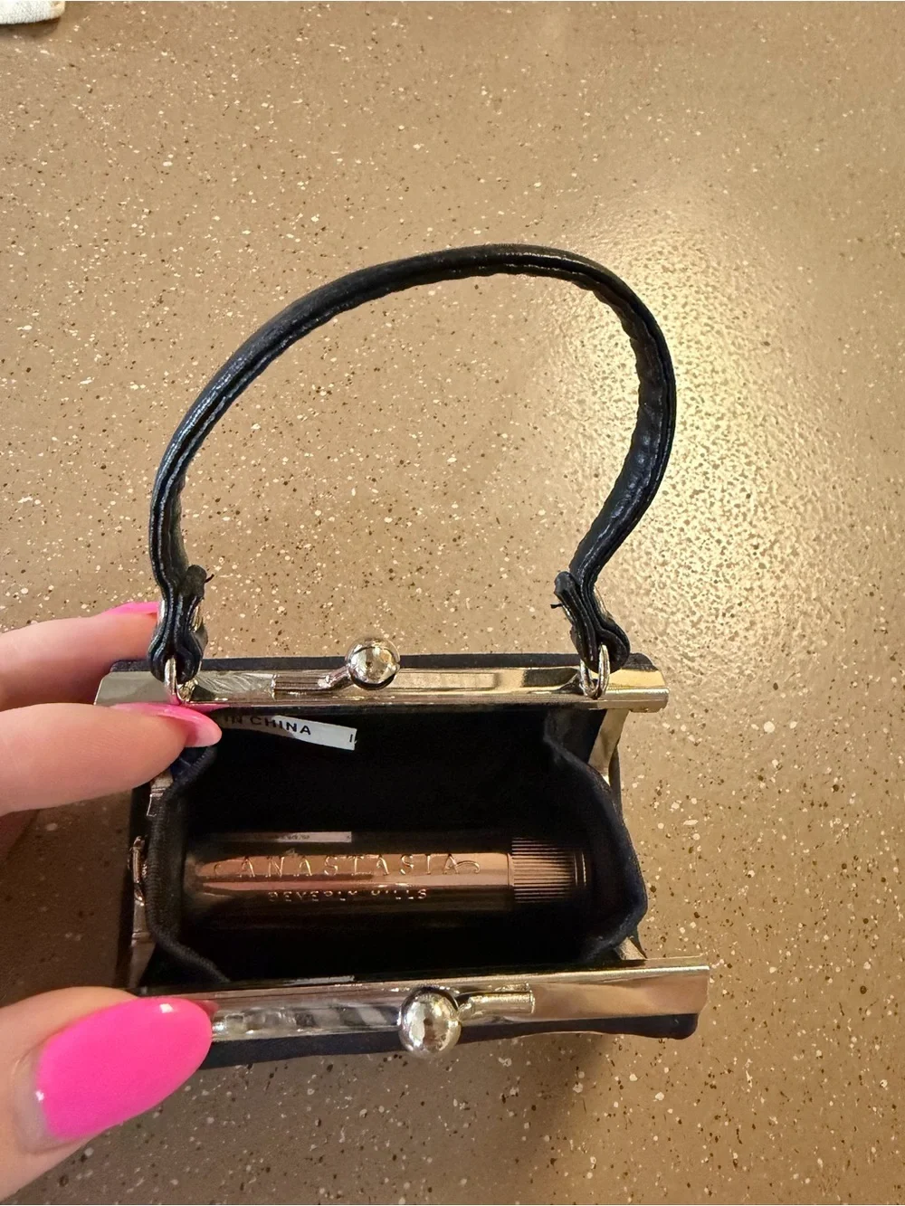 Marilyn Monroe Vintage Black Mini Kiss-Lock Lipstick Holder